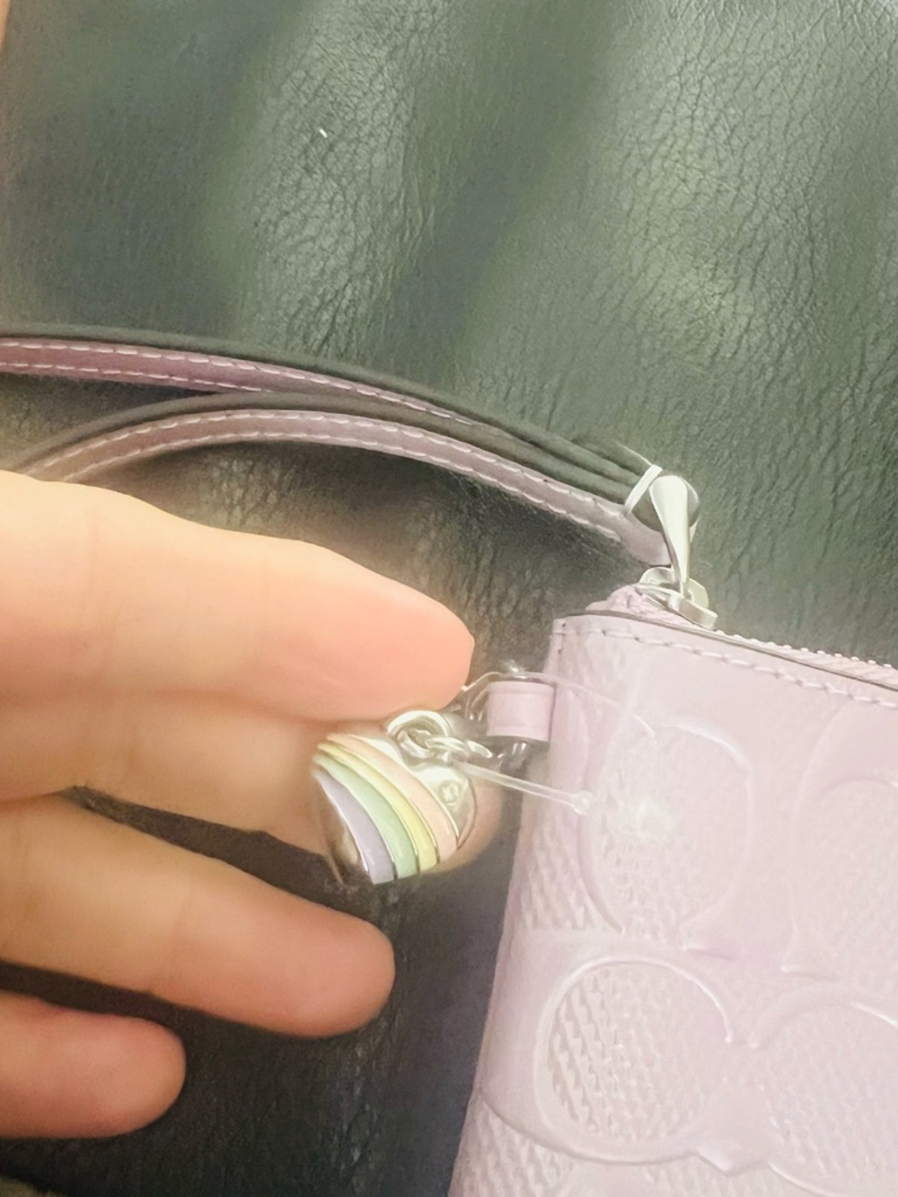 Coach Lavender Patent Leather Wristlet with Heart Charm - Picture 5 of 9